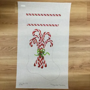 Candy Cane Bouquet Stocking Canvas