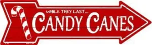 Candy Canes Arrow Sign