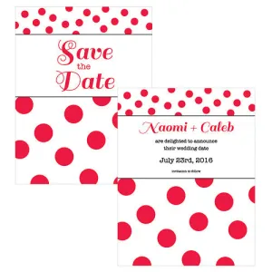 Candy Colorful Save The Date Card Red