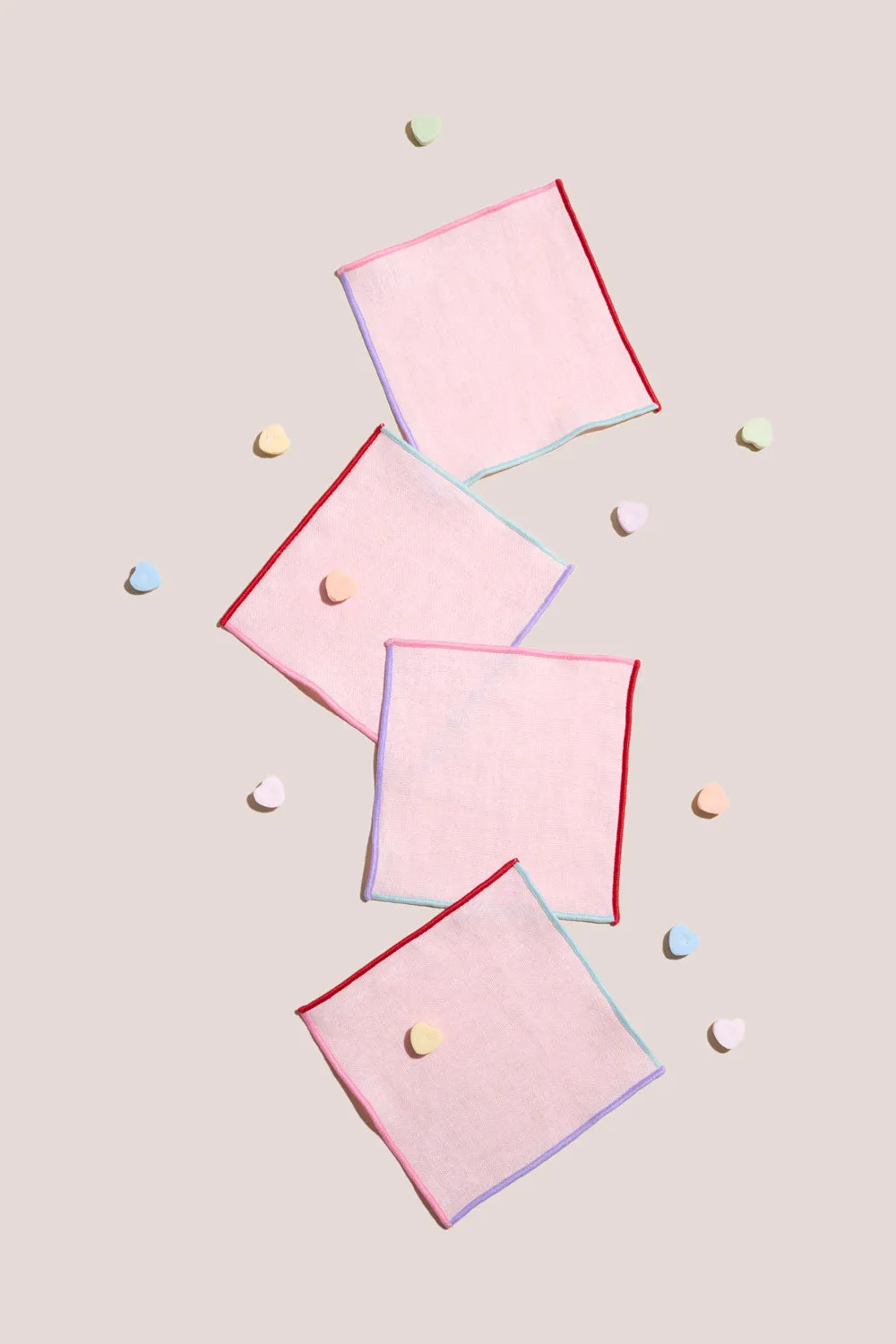 Candy Crush Linen Cocktail Napkins | Set Of 4