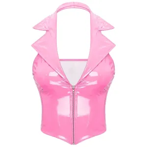 Candy Pink Latex Vest