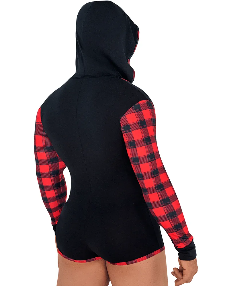 Candyman 99575 Hoodie Bodysuit  Black