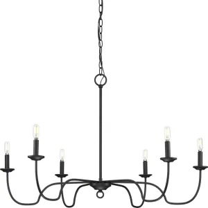 Canebrake 6-Light Chandelier in Matte Black