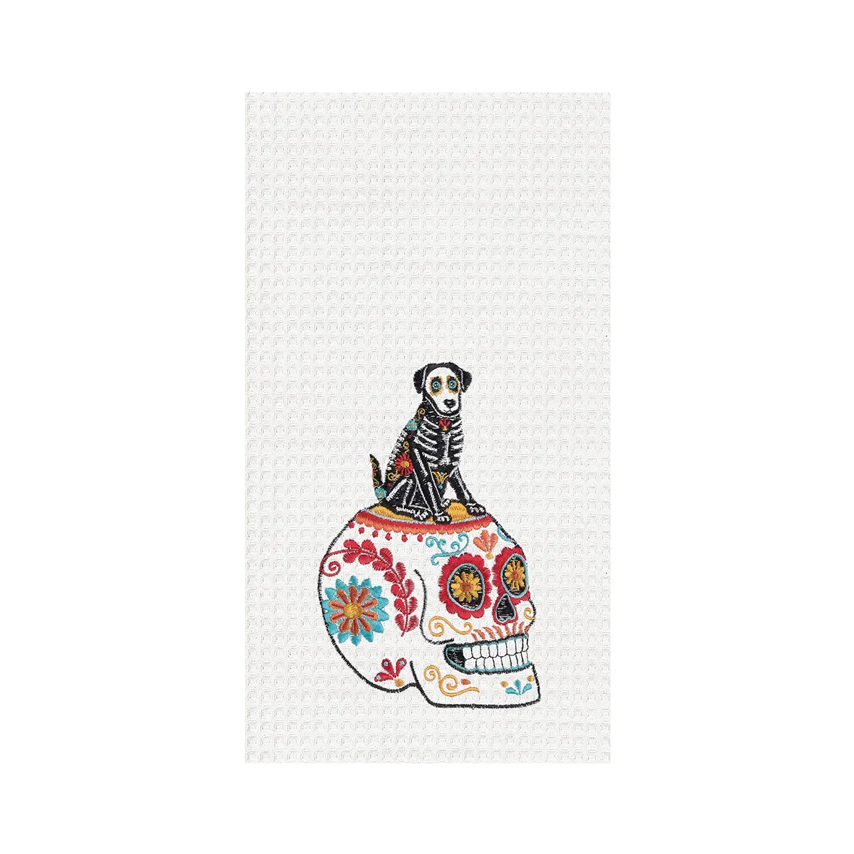 Canine Sugar Skull Kitchen Towel