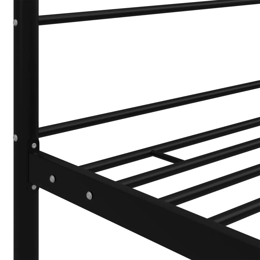 Canopy Bed Frame Black Metal 140x200 cm