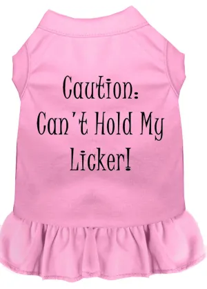 Can't Hold My Licker Screen Print Dress Light Pink Xs (8)