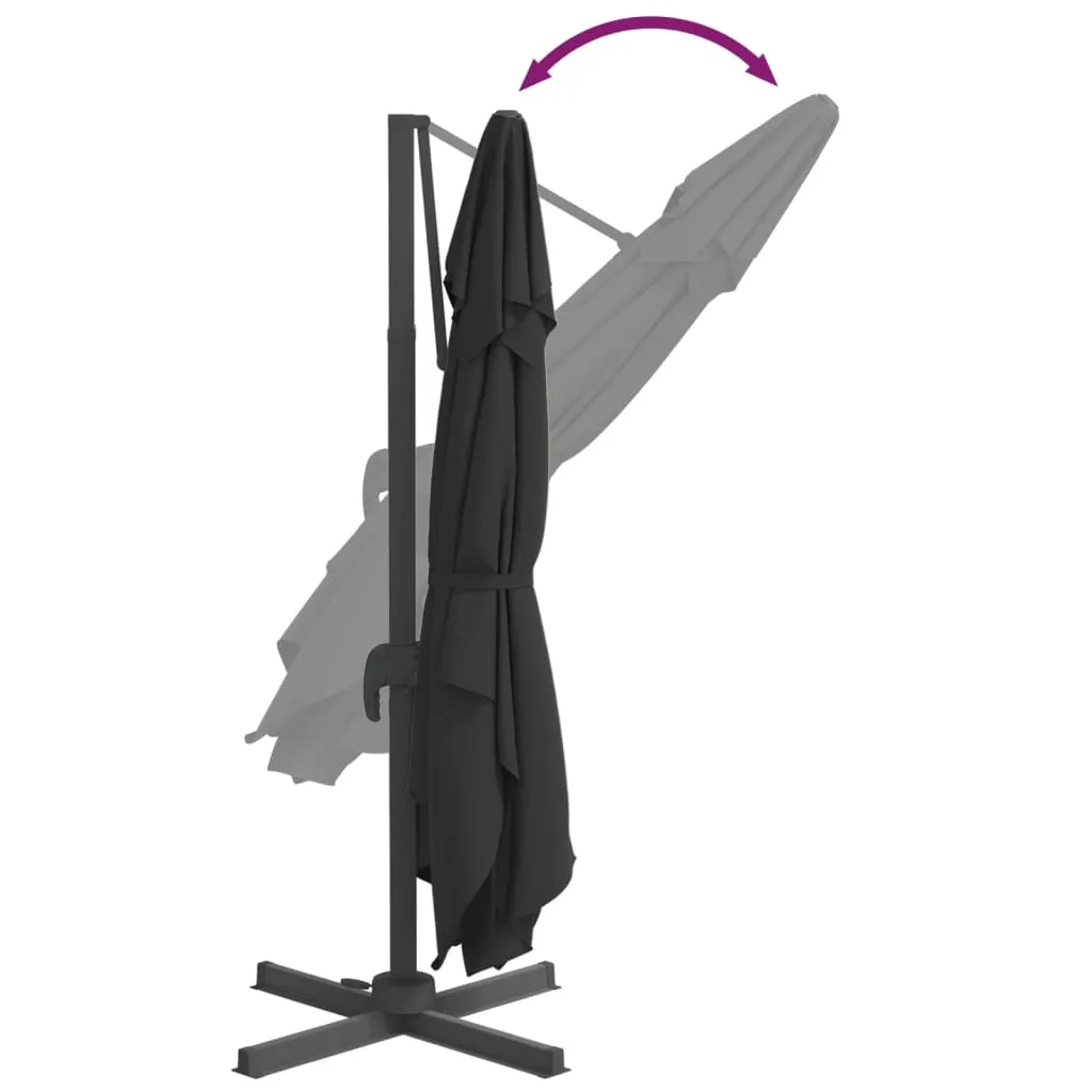 Cantilever Umbrella with Aluminium Pole Black 300x300 cm