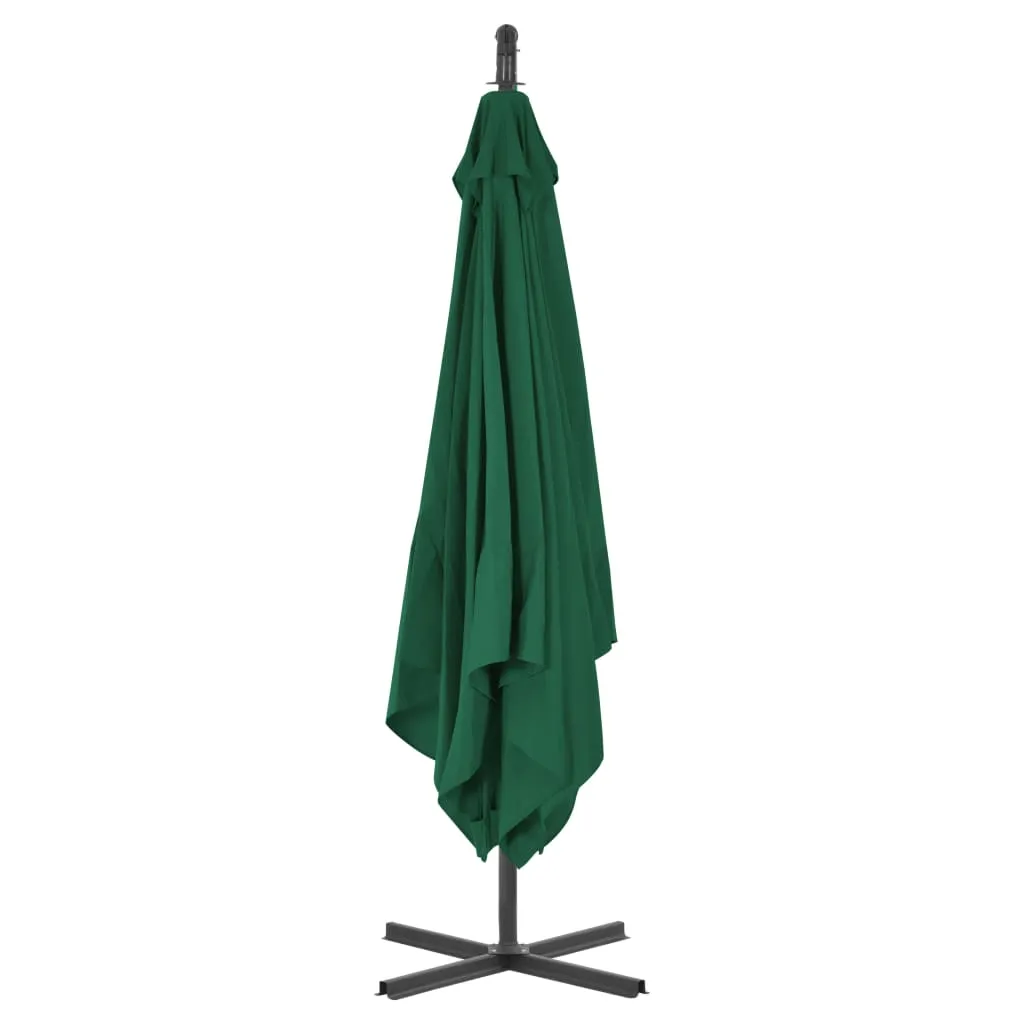 Cantilever Umbrella with Steel Pole 250x250 cm Green