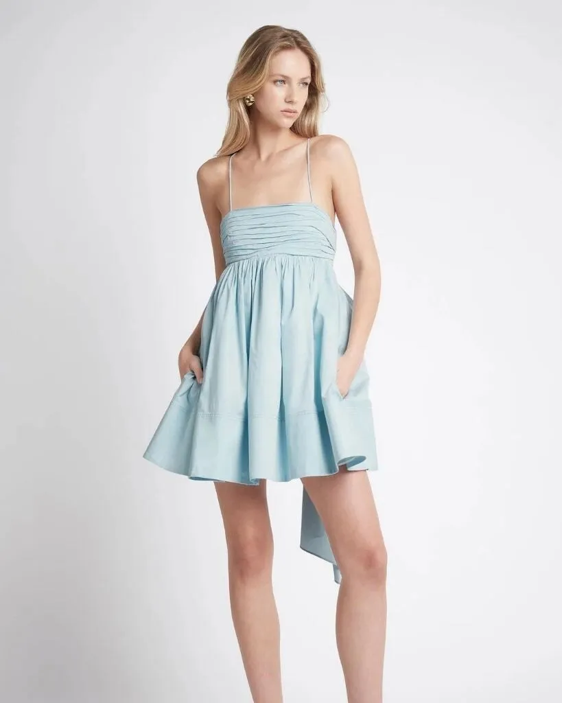 Cantina Mini Bow Back Dress Ice Blue