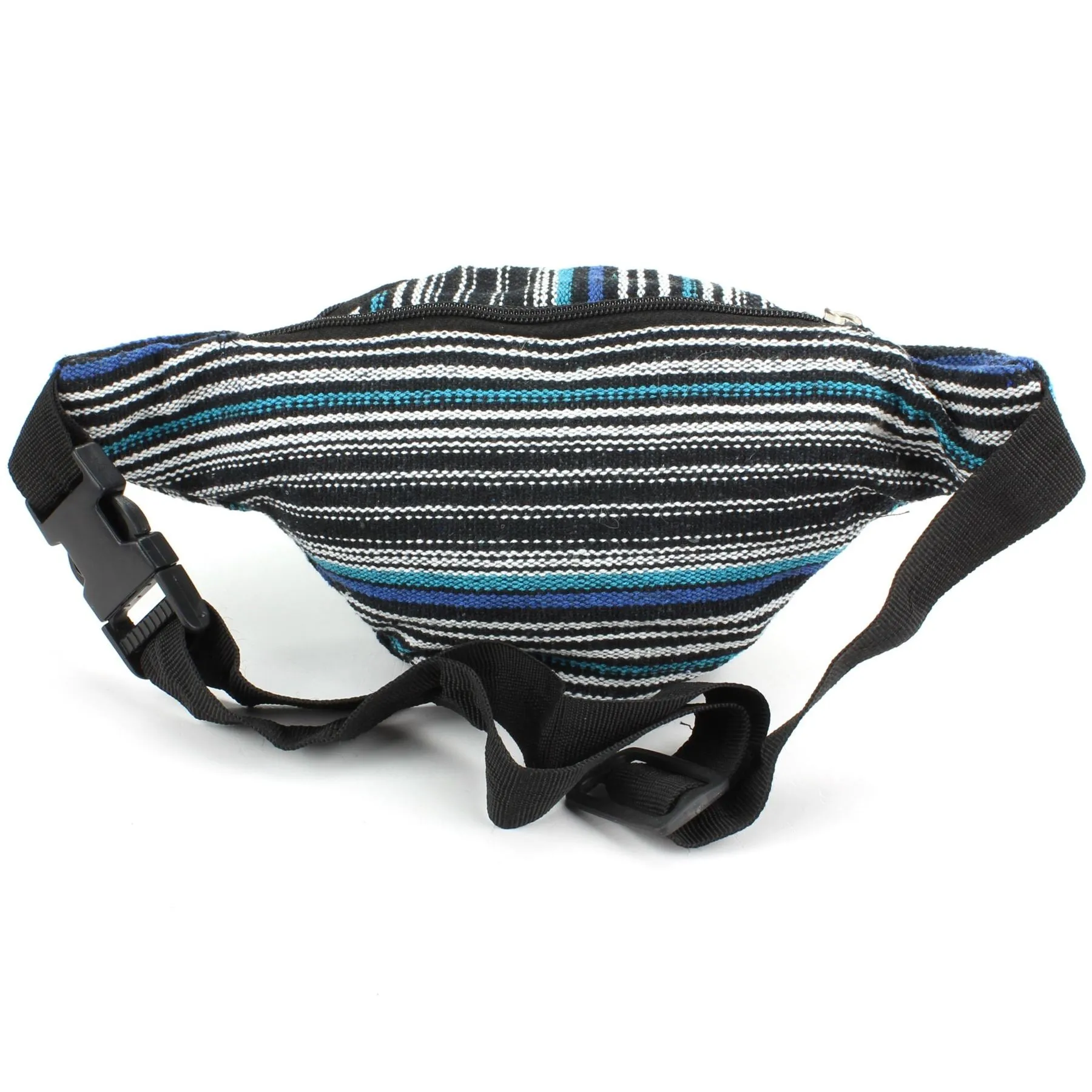 Canvas Bum Bag Money Belt Fanny Pack Blue & Black