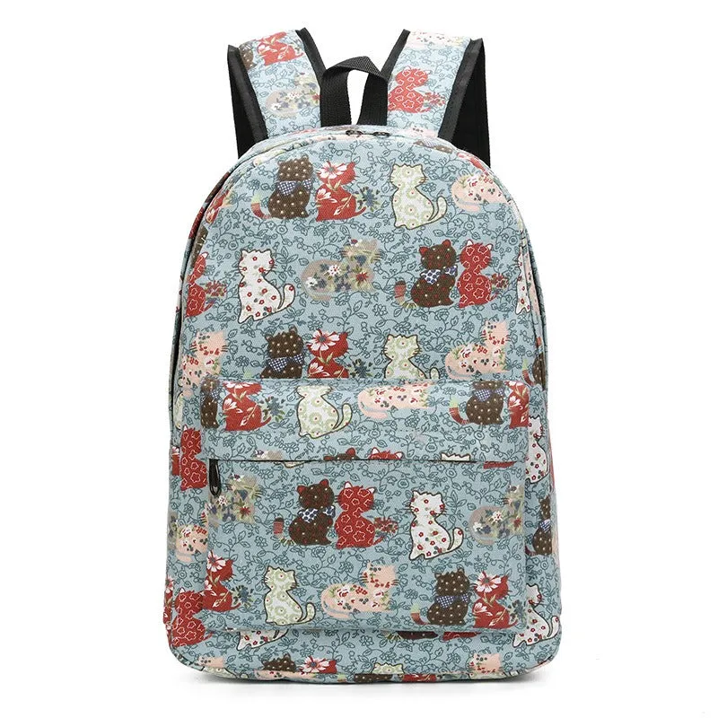 Canvas Preppy Style School Bags For Girls