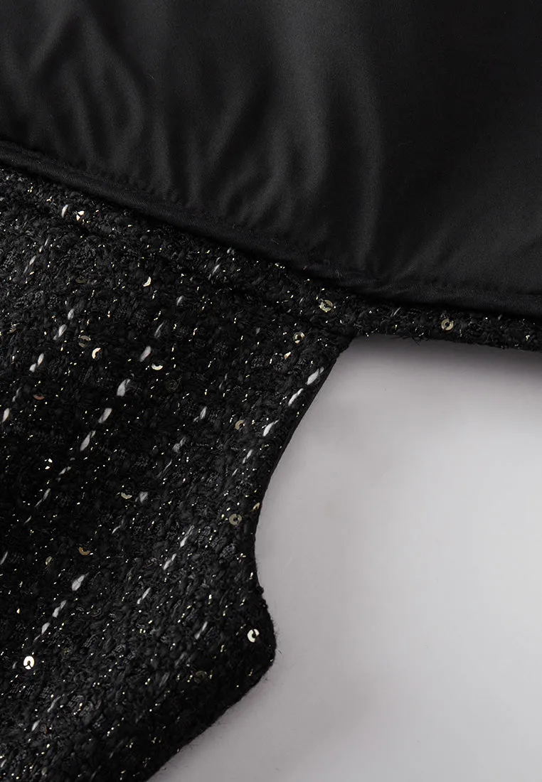 Cape-detail Sequin-detail A-line Dress