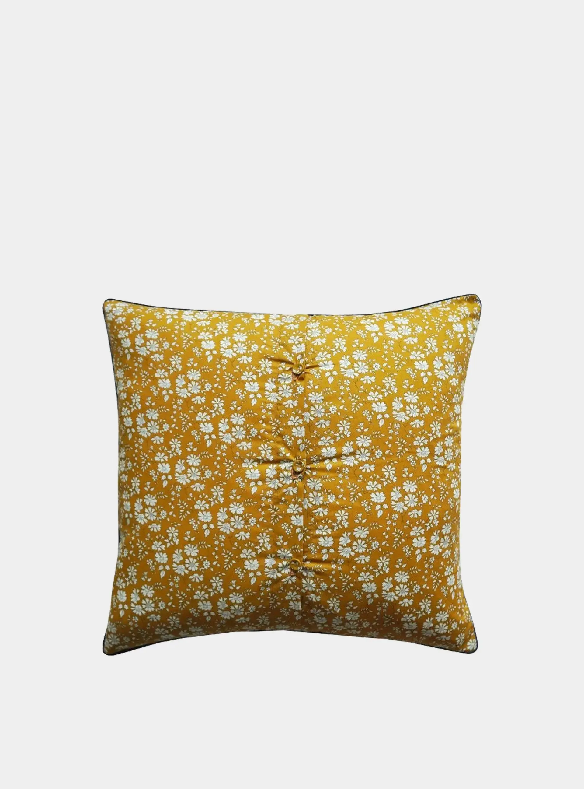 CAPEL MUSTARD Liberty Embroidered Piped Edge Cushion