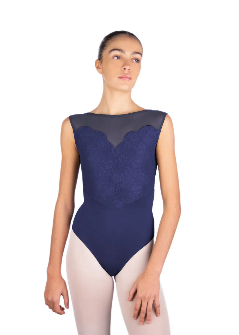 Caprice Lace Tank Leotard (Marine)