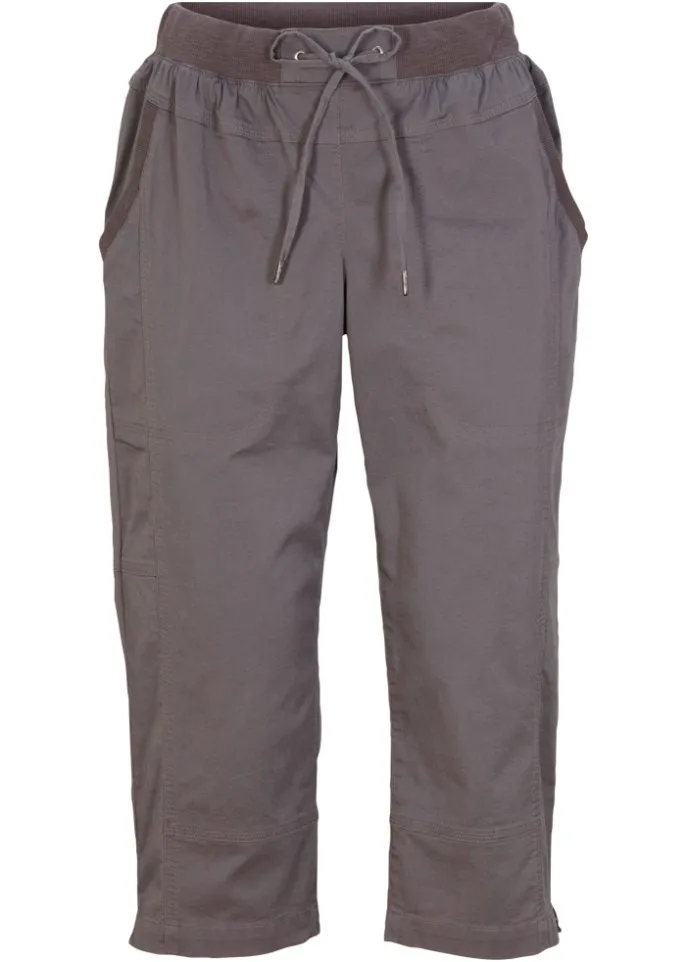 Capris with ties Bpc Bonprix Collection, gray