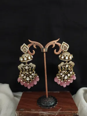 Captivate with Victorian Elegance Uncut Polki Stone Earrings