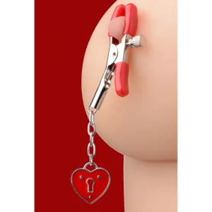 Captive Heart Padlock Nipple Clamps