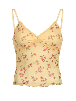 Cara Floral Print Mesh Tank Top