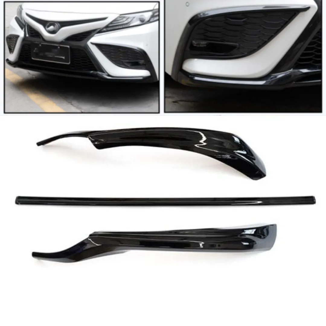 Carbon Fiber or Gloss Black Bottom Bumper Trims Compatible for 2021-2024 Toyota Camry XSE & SE - VIP Price Free Shipping Item