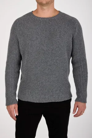 Carded Cashmere Round Neck Sweater in London Bridge