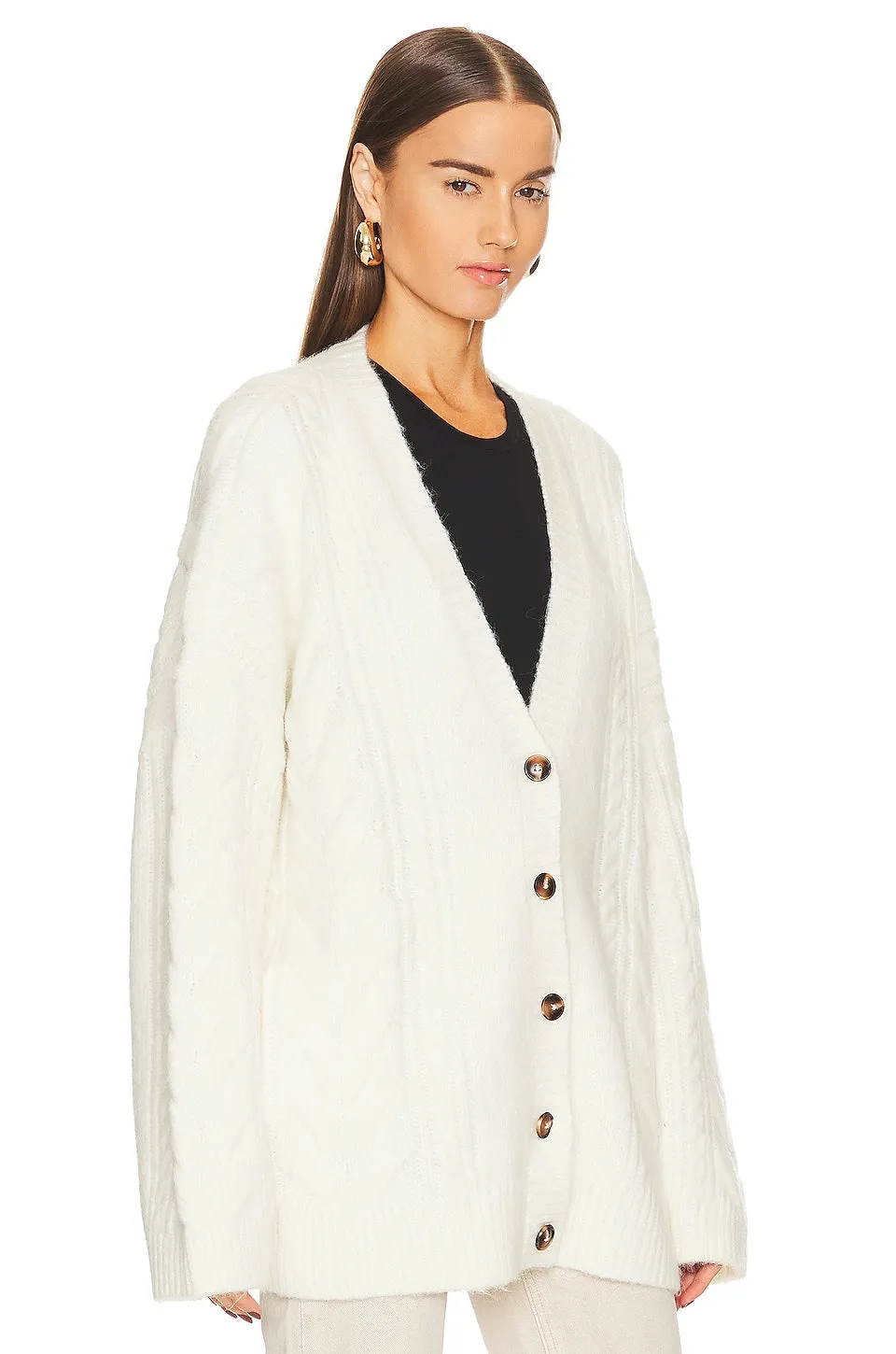 Cardigan Helsa Serena Cable, white