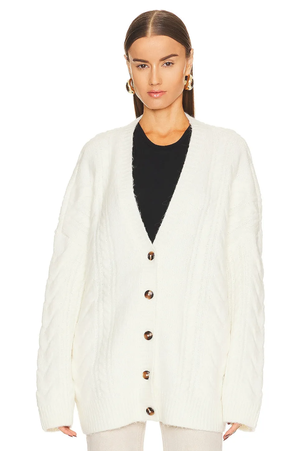 Cardigan Helsa Serena Cable, white