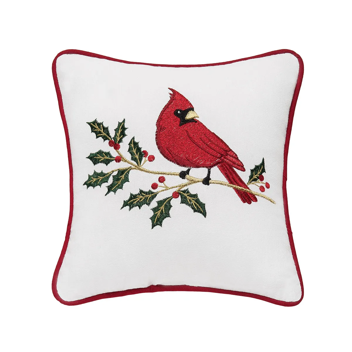 Cardinal Holly Mini Pillow