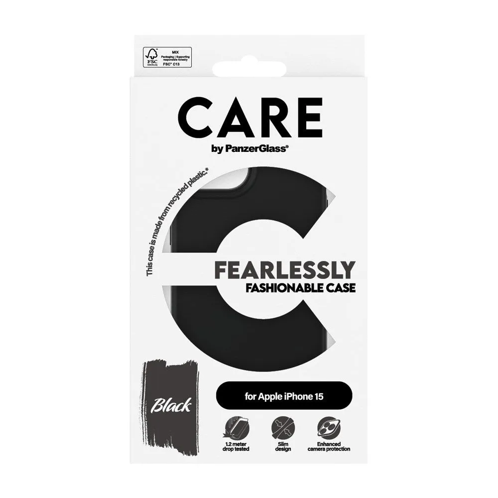 CARE by PanzerGlass iPhone 15 FASHION Fearlessly Fashionable Case - Black