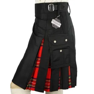 Cargo Kilts - Tartan Combo Utility Kilt: Royal Stewart Tartan