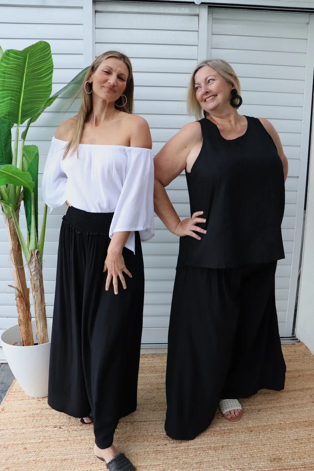 Caribbean Long Wide Leg Pant In Black