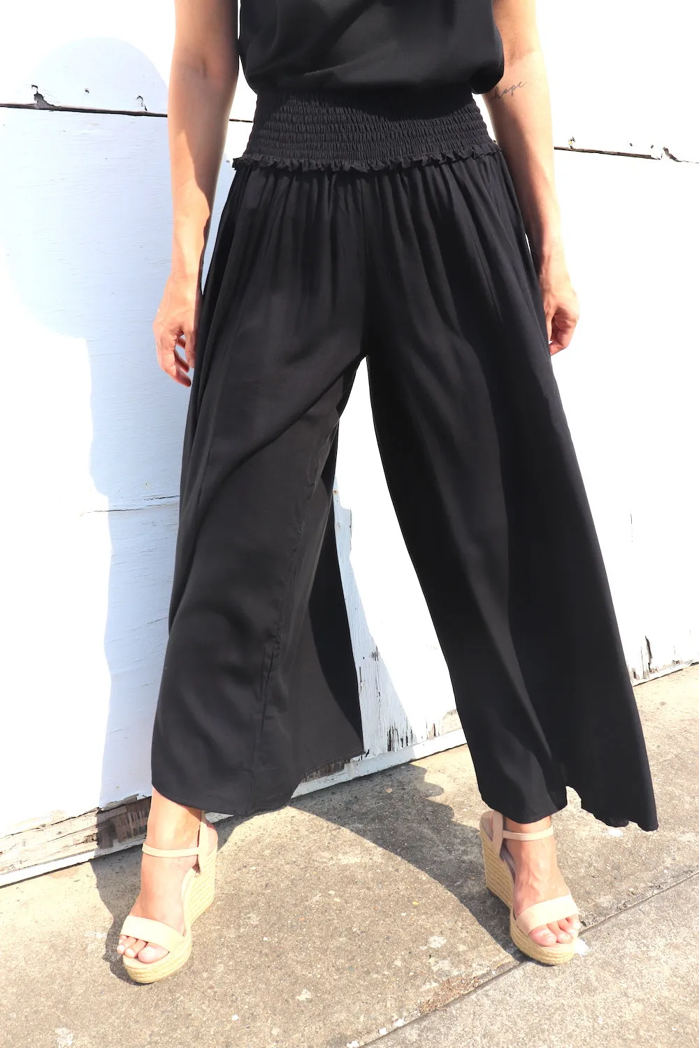 Caribbean Long Wide Leg Pant In Black