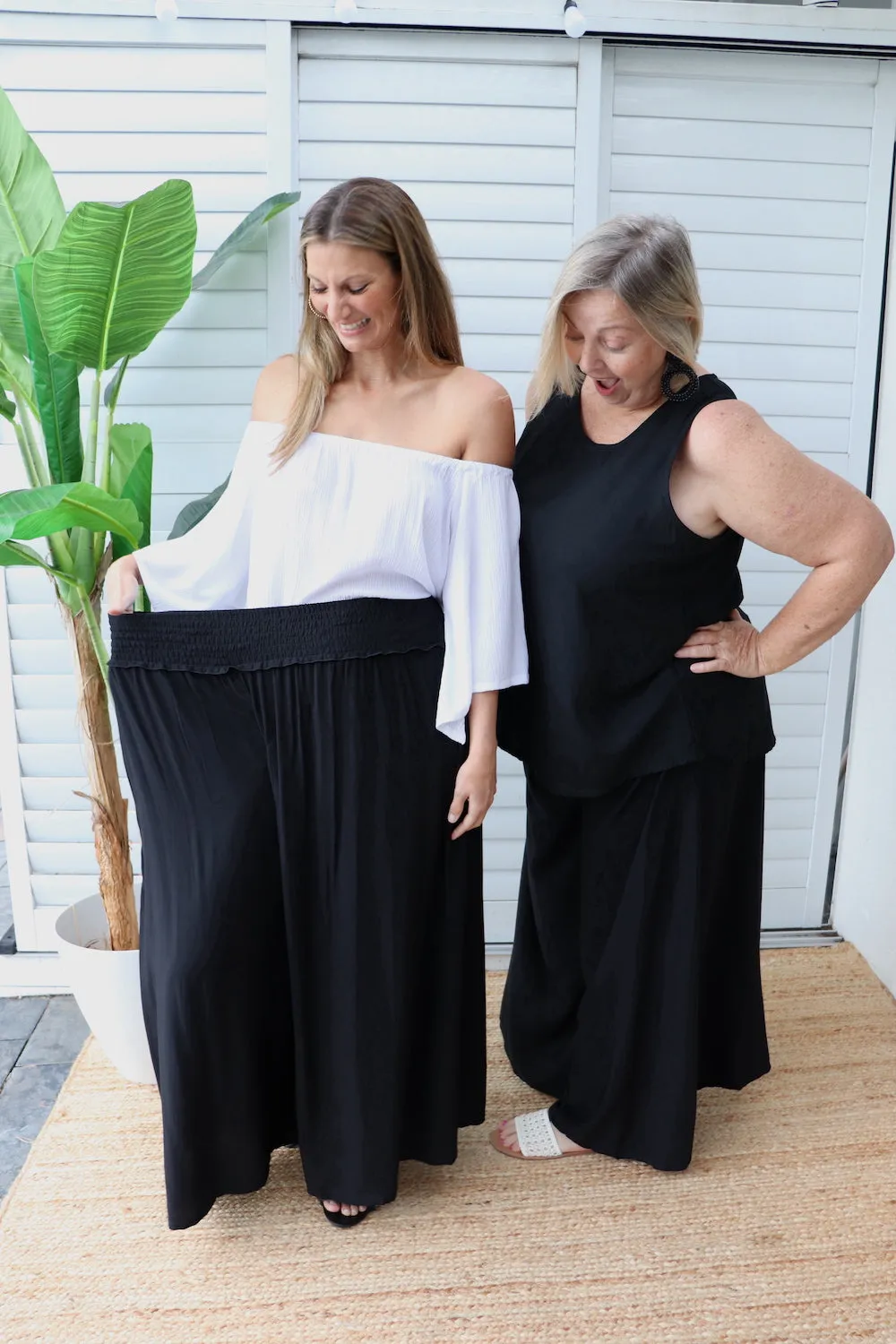 Caribbean Long Wide Leg Pant In Black