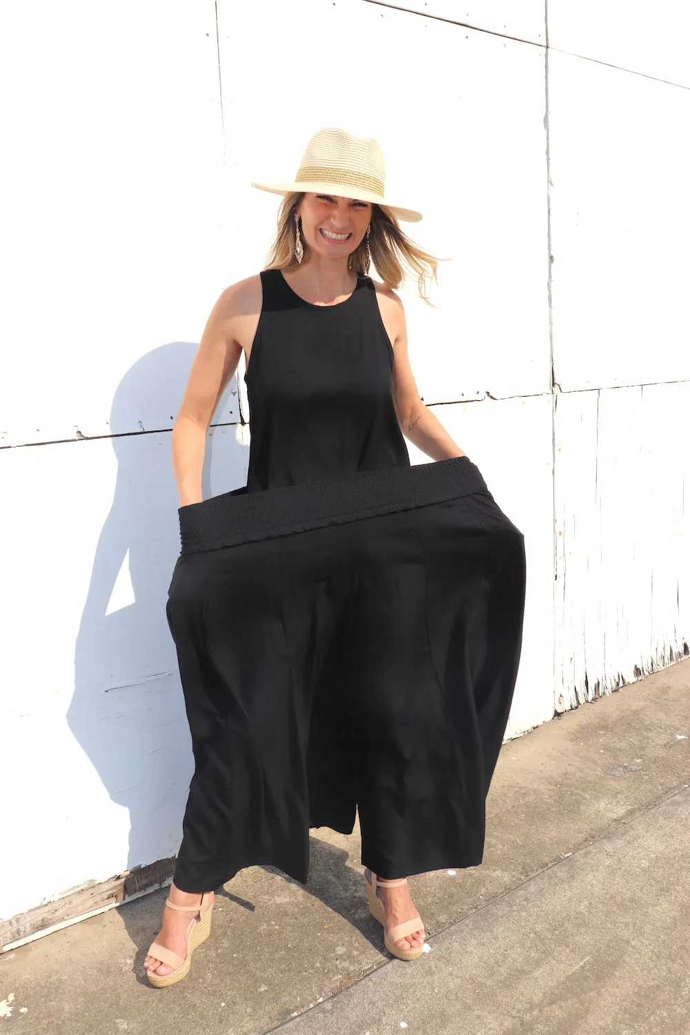 Caribbean Long Wide Leg Pant In Black