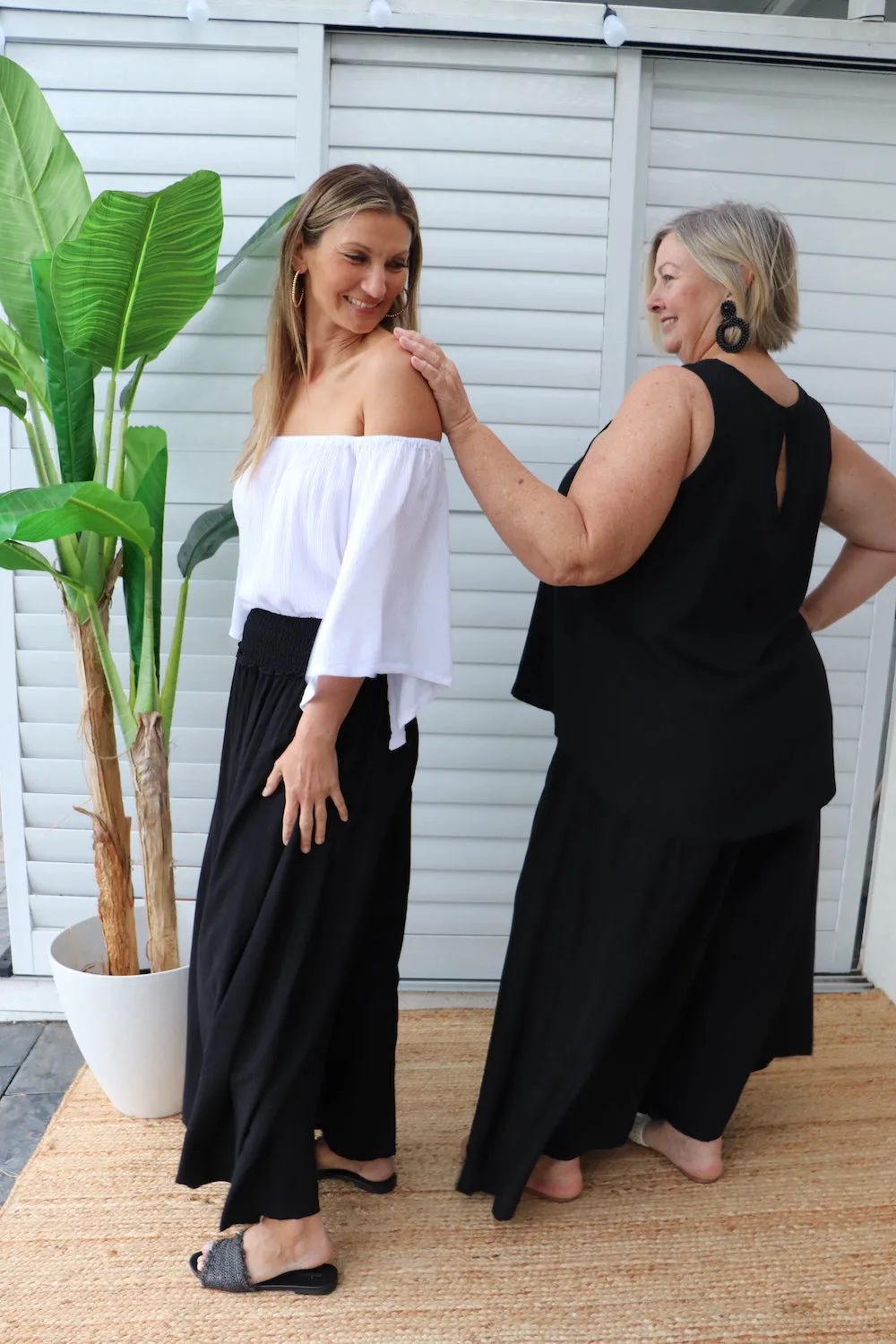 Caribbean Long Wide Leg Pant In Black