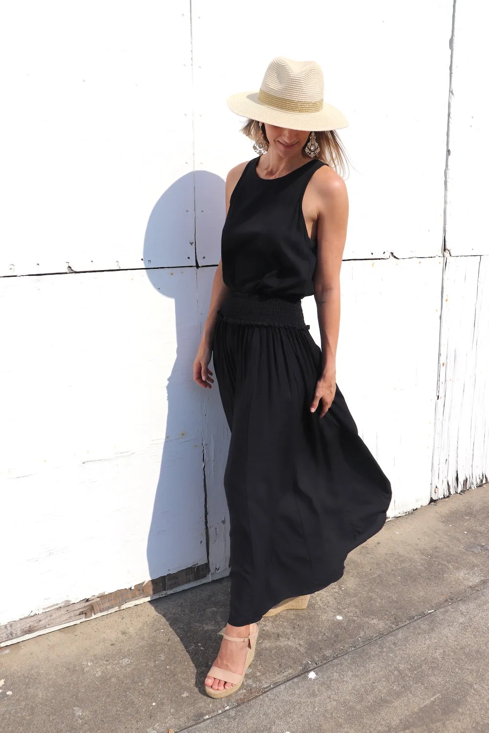 Caribbean Long Wide Leg Pant In Black