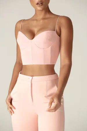 Carla Structure Crop Top (Soft Pink)