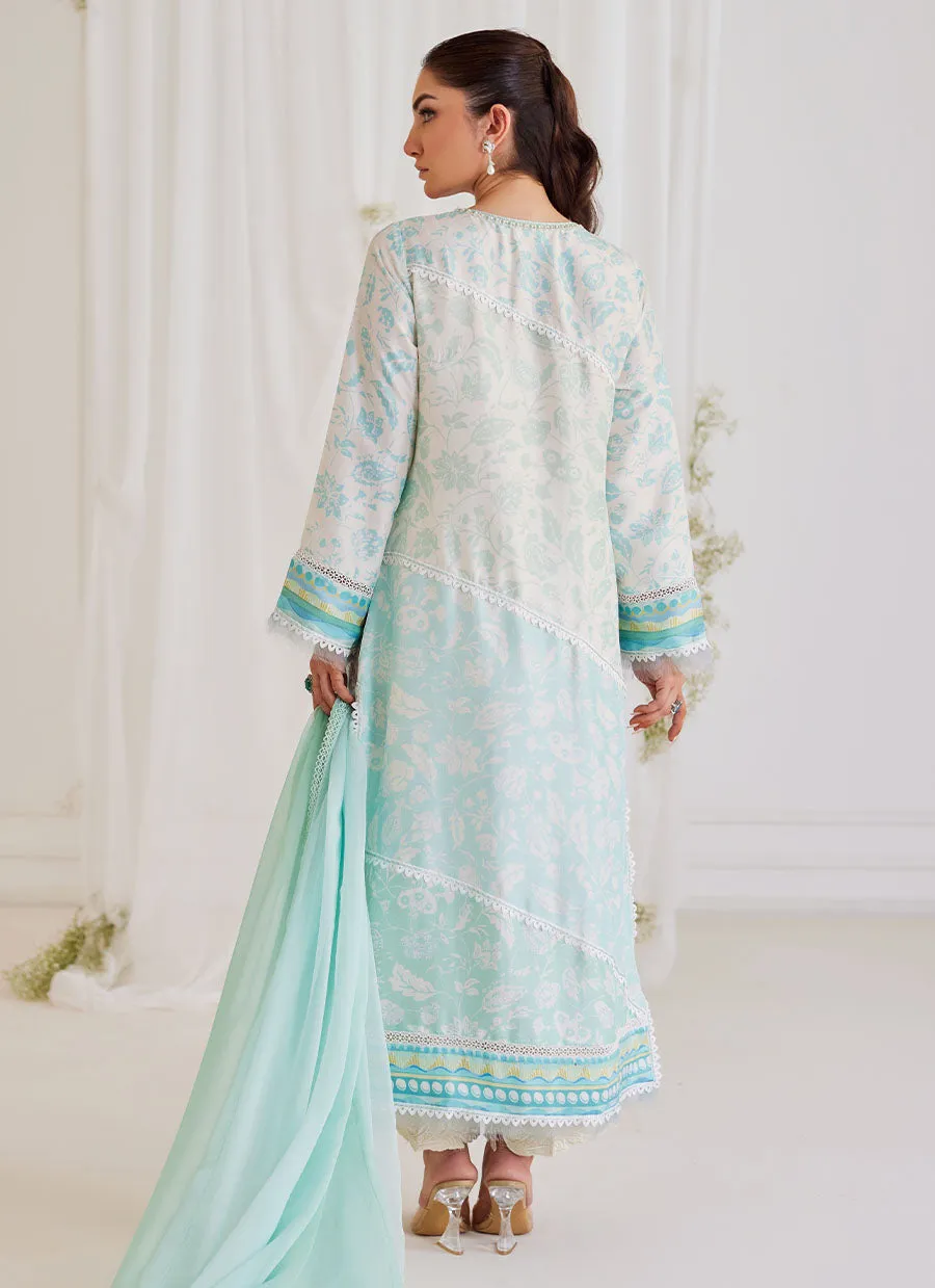 Carman Aqua Shirt And Dupatta