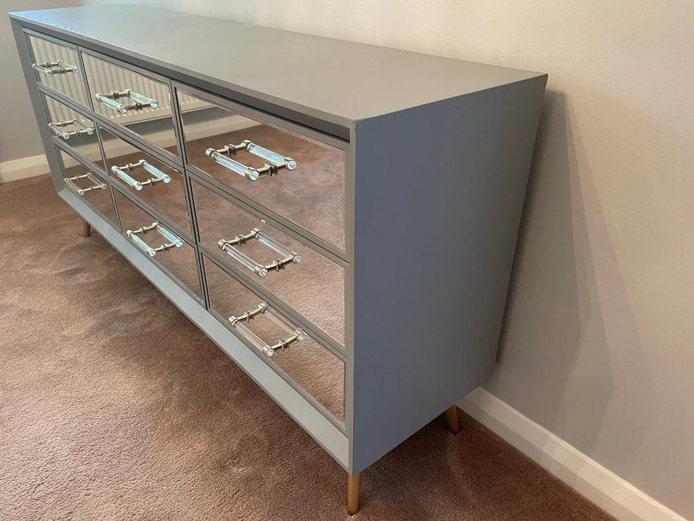 Carnaby Mirrored Sideboard in Grey