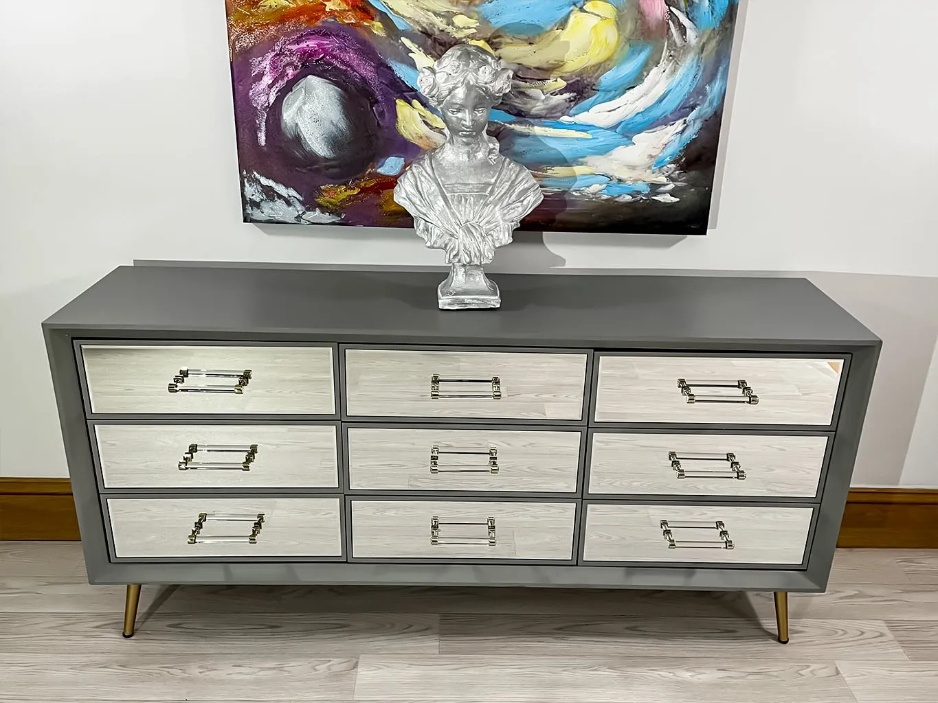 Carnaby Mirrored Sideboard in Grey