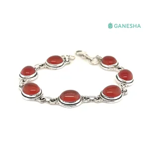 Carnelian Belcher link Bracelet (925) Sterling Silver