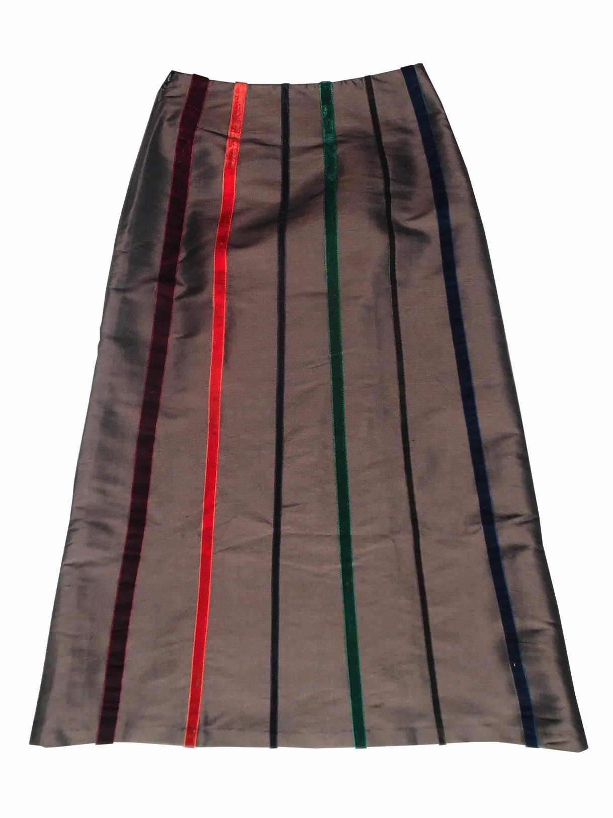 Carnival Skirt Thai Silk And Velvet Ribbons Garnet