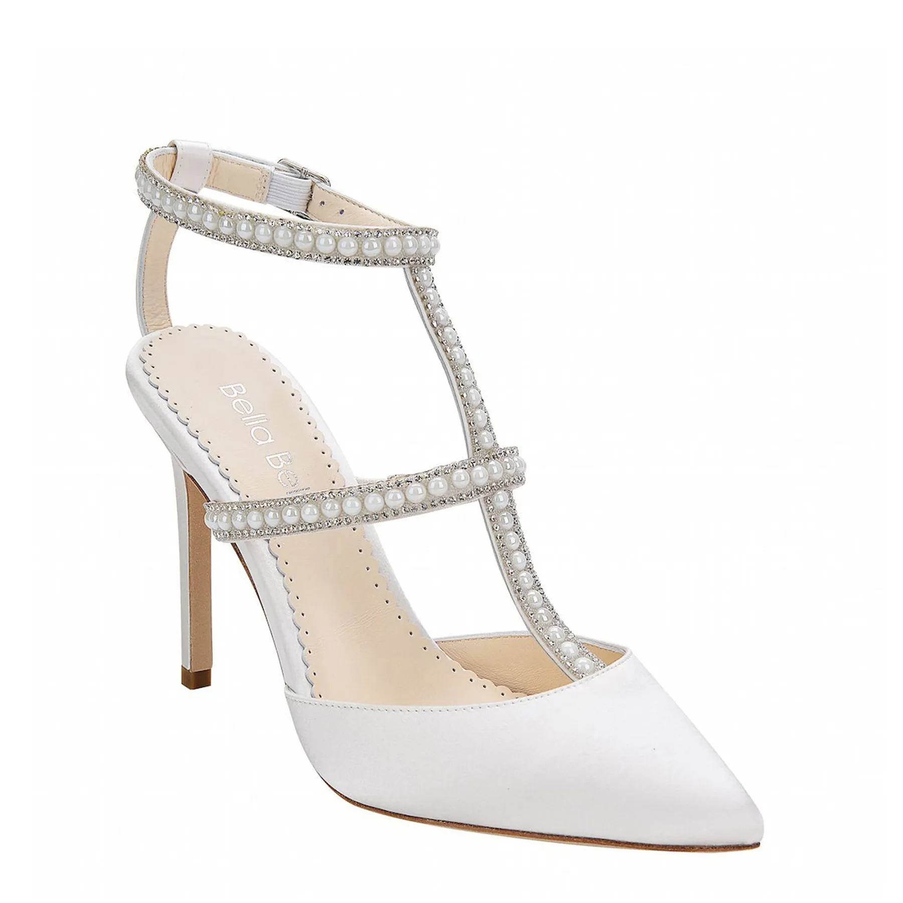 Carolina - Ivory Pearl & Crystal T-Strap