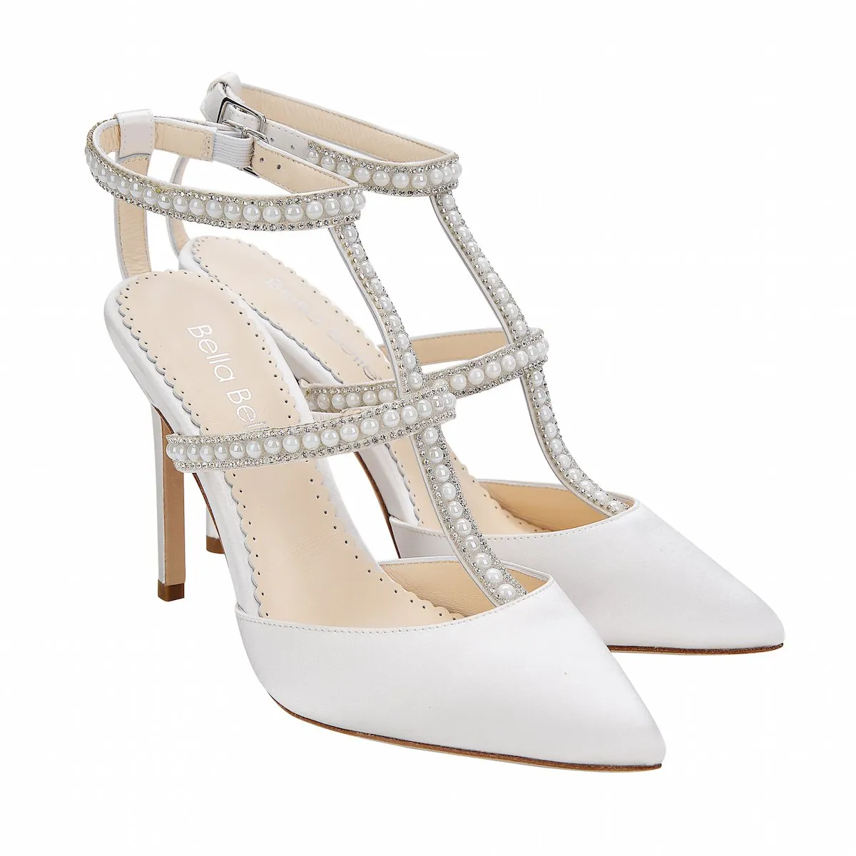 Carolina - Ivory Pearl & Crystal T-Strap