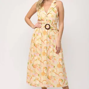 Caroline Orange Print Dress