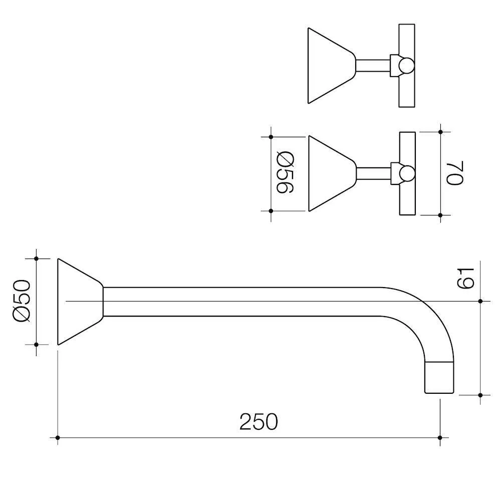 Caroma Coolibah Classic Cross Bath Tap Set