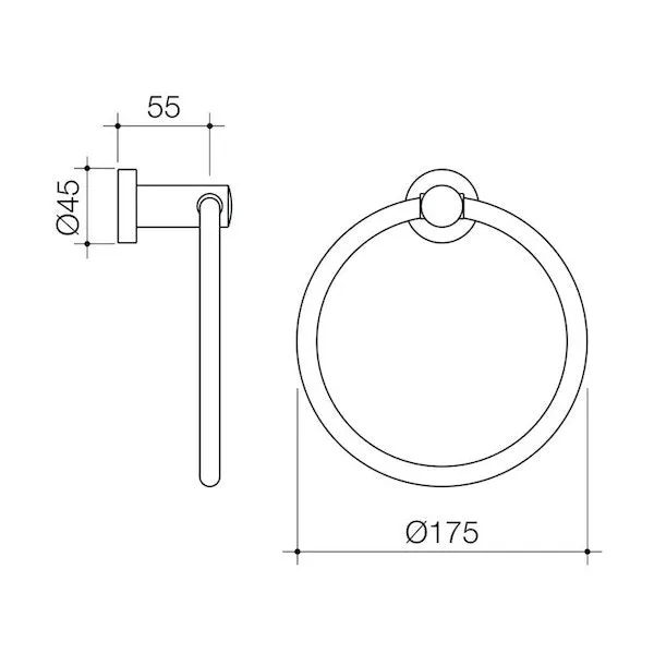 Caroma Cosmo Metal Towel Ring Matte Black