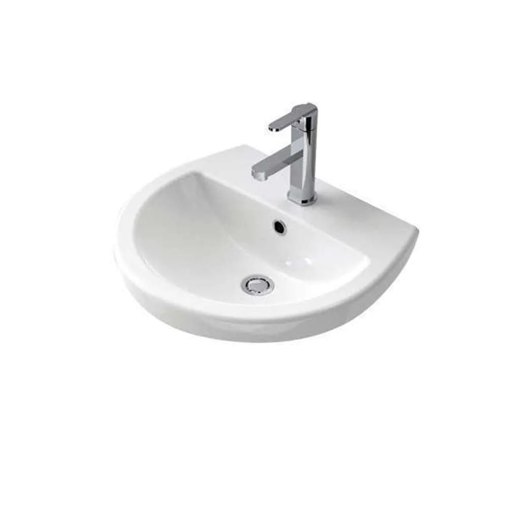 Caroma Cosmo Semi Recessed Basin 1TH White