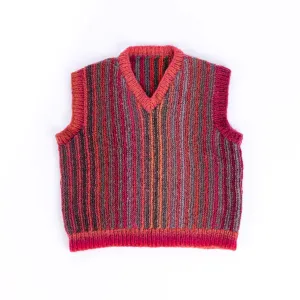 Caron Sideways Stripes Knit Vest