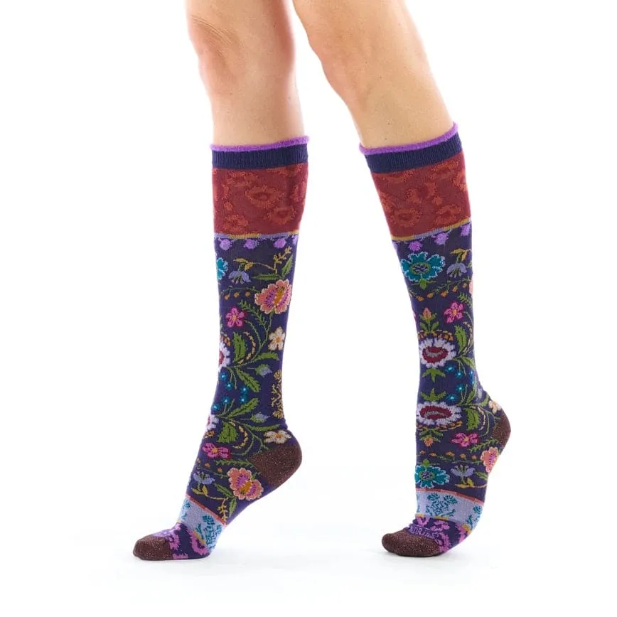 Carpathian Floral Knee High Socks for Her