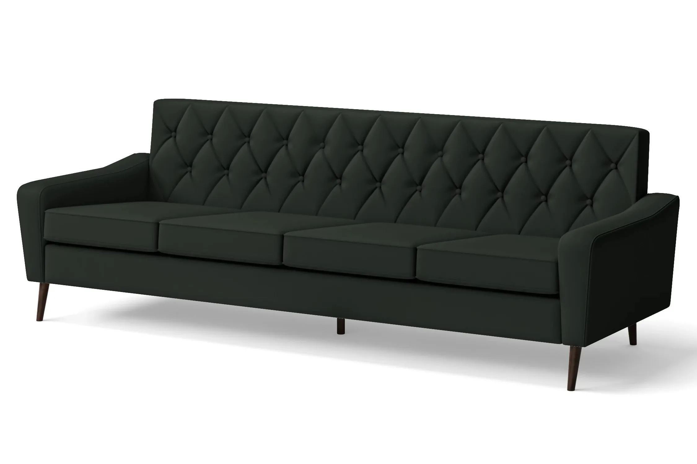 Carpi 4 Seater Sofa Green Leather